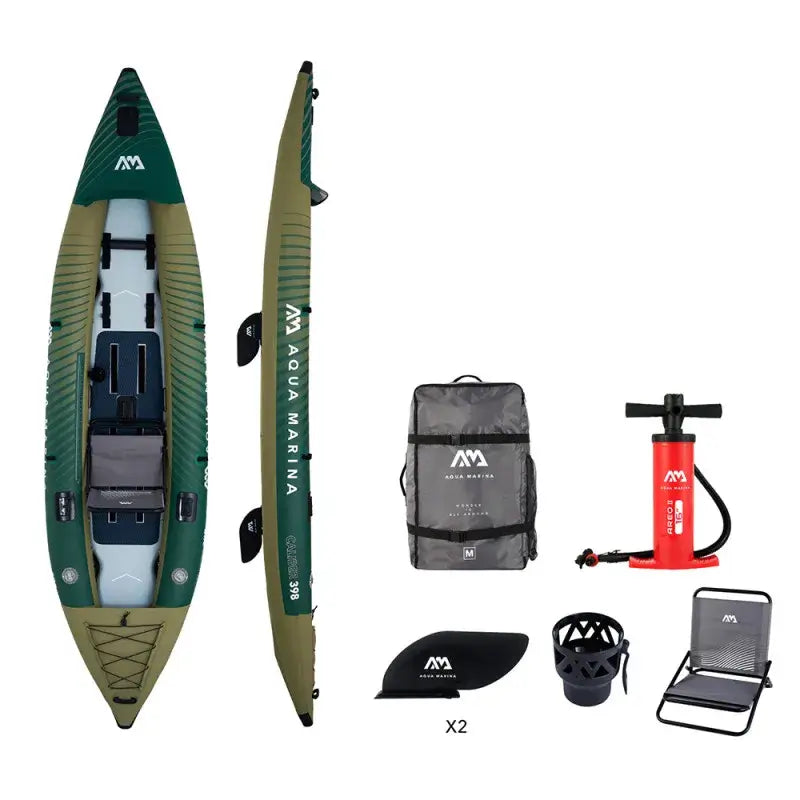Kayak Gonflable Caliber Pêche Aqua Marina pour 2 personnes