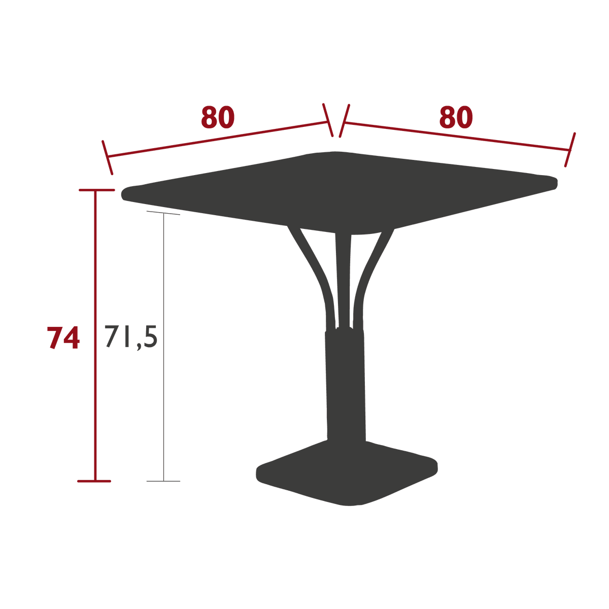 Table de jardin LUXEMBOURG - 80x80