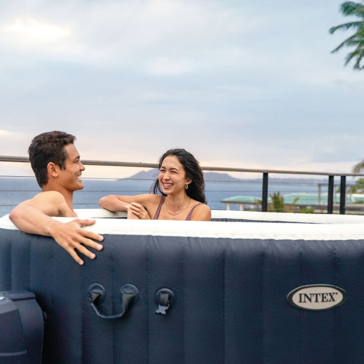 Spa Gonflable Bleu Marine 4 places + Couverture thermique