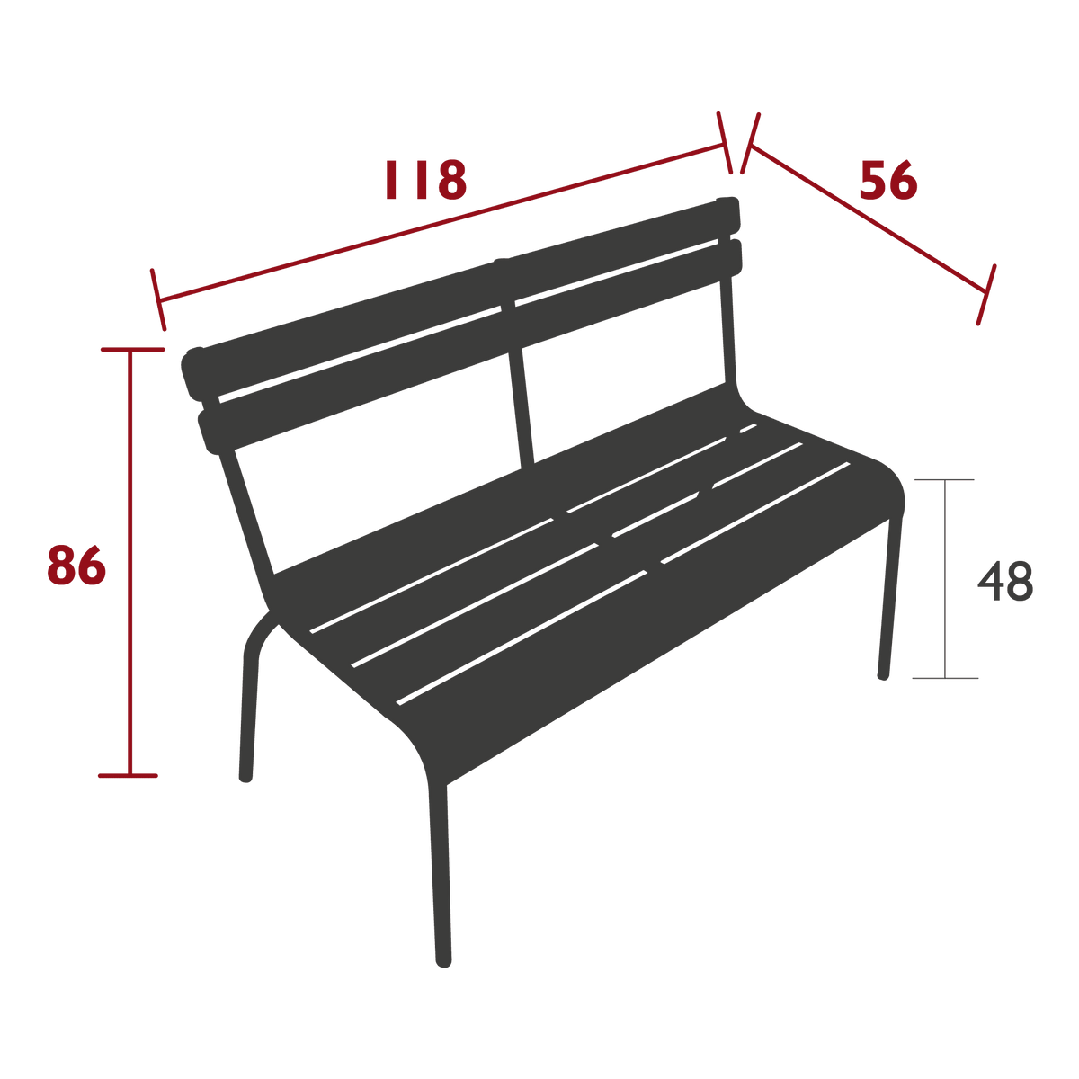 Banc LUXEMBOURG avec dossier